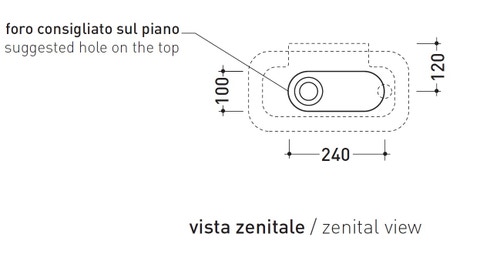Immagine di Flaminia PASS lavabo L.40 P.22 cm da appoggio o sospeso, senza troppopieno, con foro per rubinetteria a destra, colore bianco finitura lucido PS40LD