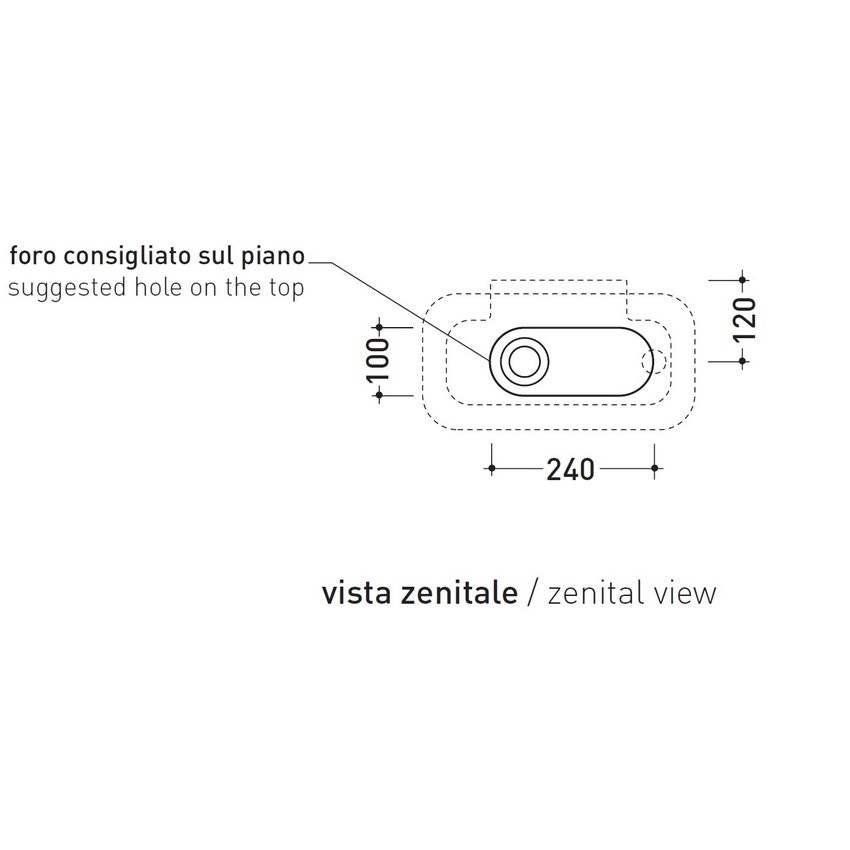Immagine di Flaminia PASS lavabo L.40 P.22 cm da appoggio o sospeso, senza troppopieno, con foro per rubinetteria a destra, colore bianco finitura lucido PS40LD