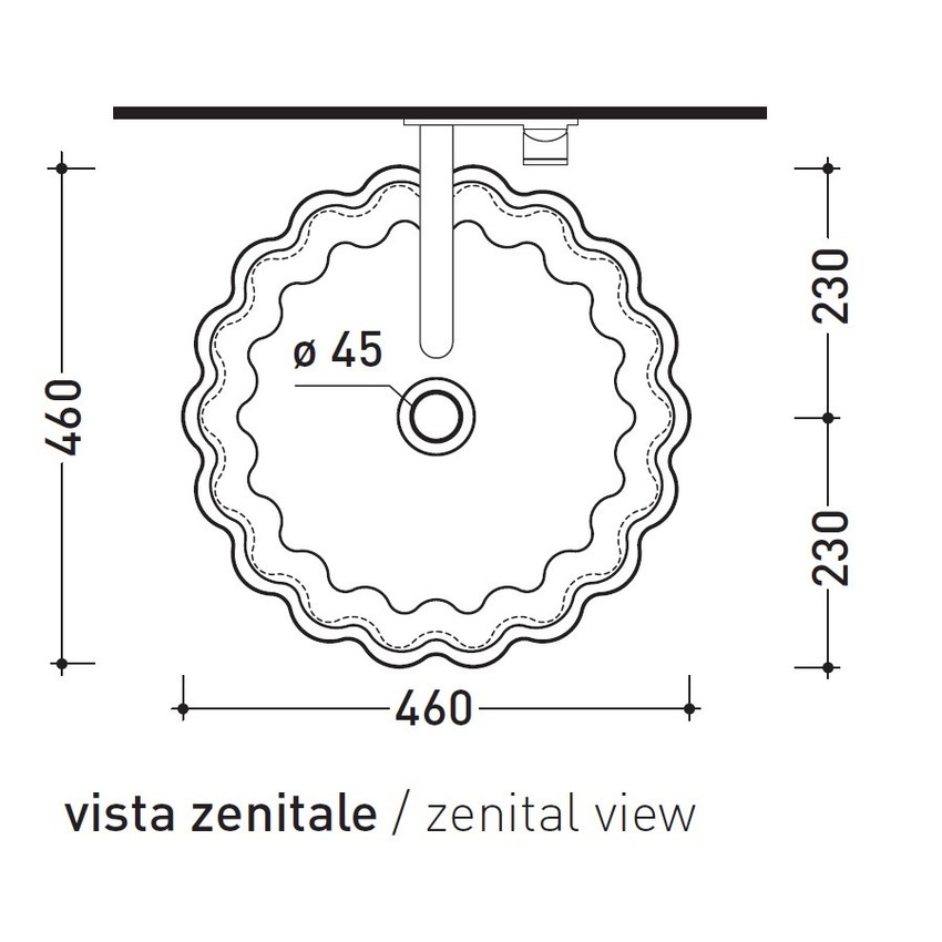 Immagine di Flaminia DOPPIO ZERO lavabo da appoggio 46 cm, senza troppopieno, colore bianco finitura lucido DZ46L