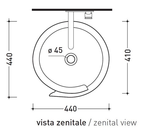 Immagine di Flaminia MONOROLL lavabo a colonna 44 cm a parete, senza troppopieno, colore bianco finitura lucido MR44P