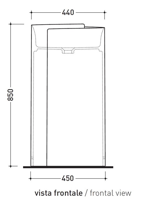 Immagine di Flaminia MONOROLL lavabo a colonna 44 cm da centro stanza, senza troppopieno, colore bianco finitura lucido MR44C