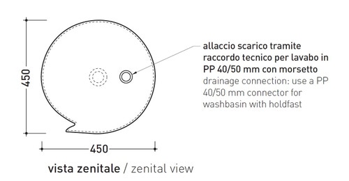 Immagine di Flaminia MONOROLL lavabo a colonna 44 cm da centro stanza, senza troppopieno, colore bianco finitura lucido MR44C