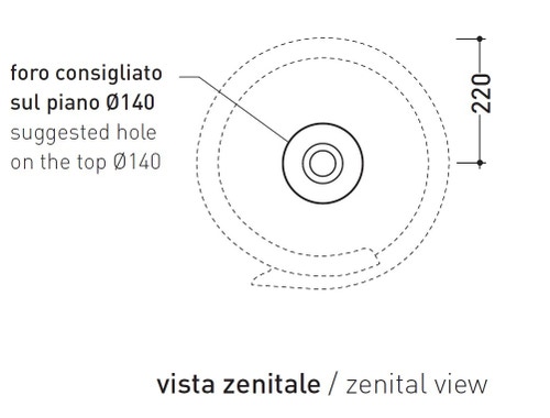 Immagine di Flaminia ROLL 44 lavabo 44 cm da appoggio, senza troppopieno, colore bianco finitura lucido RL44L