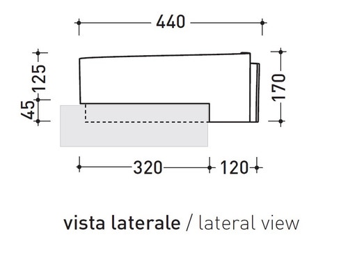 Immagine di Flaminia ROLL 44 lavabo 44 cm semincasso, senza troppopieno, colore carbone finitura opaco RL44SCAR