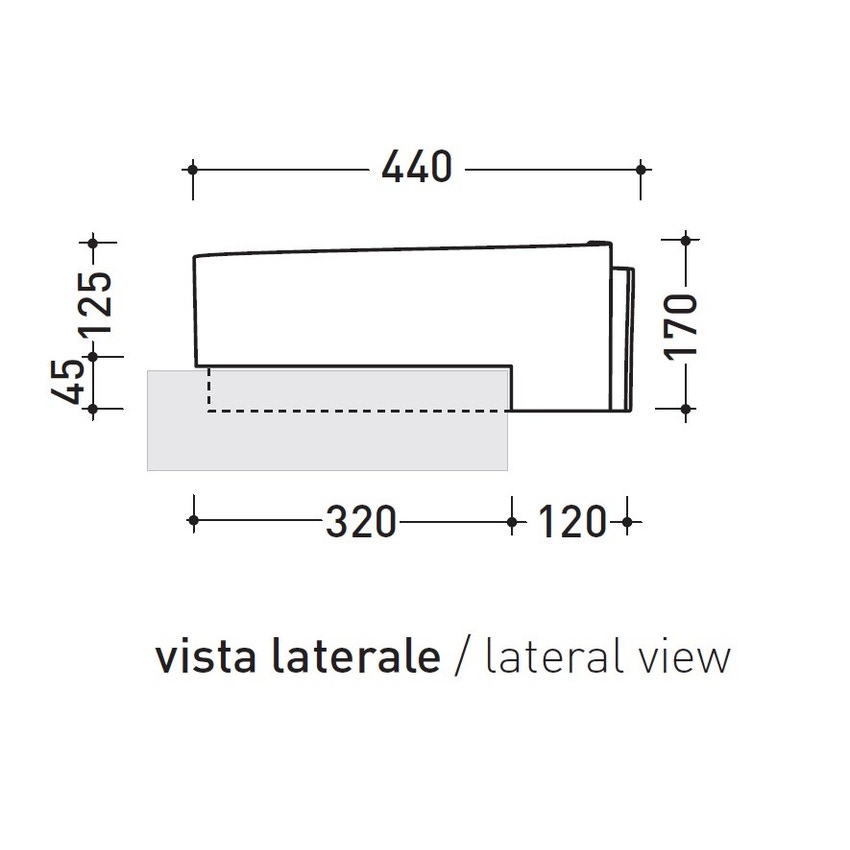 Immagine di Flaminia ROLL 44 lavabo 44 cm semincasso, senza troppopieno, colore carbone finitura opaco RL44SCAR