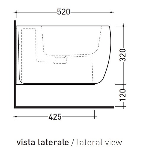 Immagine di Flaminia MONÒ bidet sospeso monoforo, con troppopieno, colore bianco finitura lucido MN218