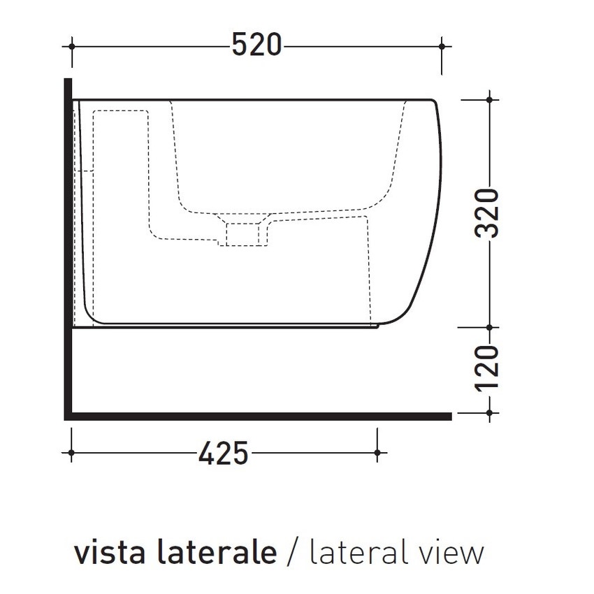 Immagine di Flaminia MONÒ bidet sospeso monoforo, con troppopieno, colore bianco finitura lucido MN218