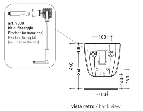 Immagine di Flaminia MONÒ bidet sospeso monoforo, con troppopieno, colore bianco finitura lucido MN218