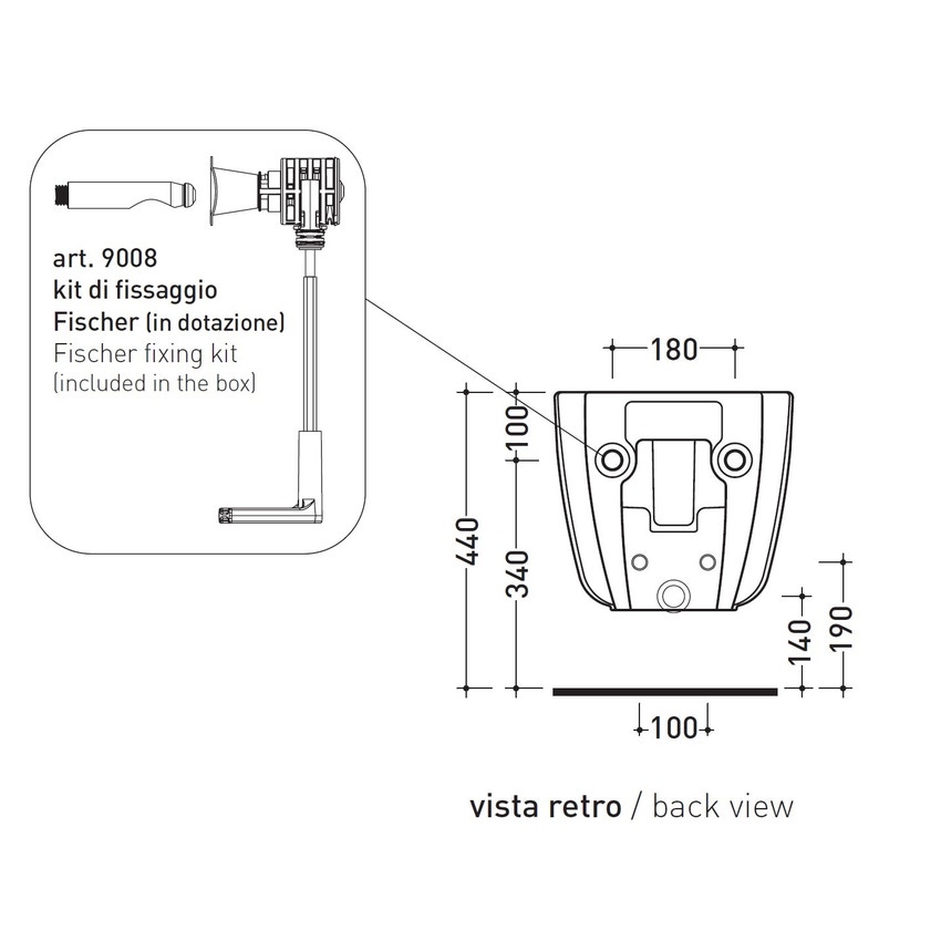 Immagine di Flaminia MONÒ bidet sospeso monoforo, con troppopieno, colore bianco finitura lucido MN218