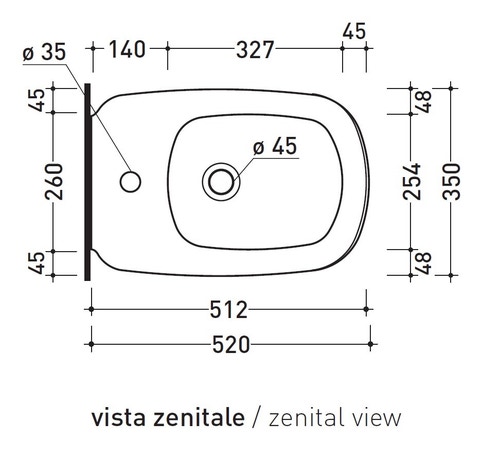 Immagine di Flaminia MONÒ bidet sospeso monoforo, con troppopieno, colore bianco finitura lucido MN218