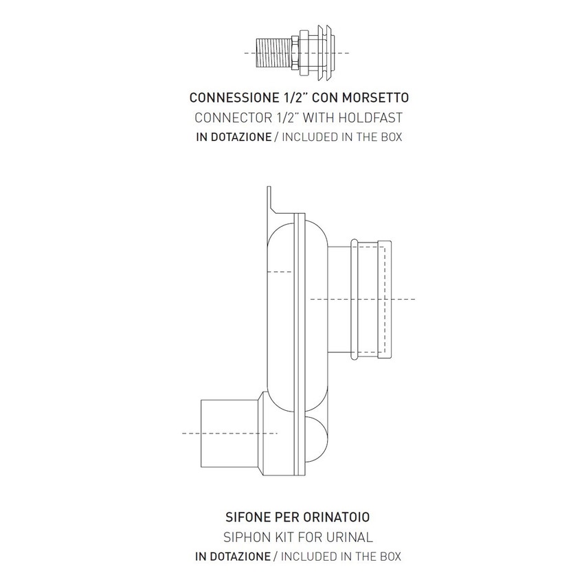 Immagine di Flaminia KEY orinatoio a parete, colore bianco finitura lucido KY29