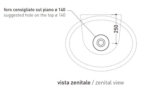 Immagine di Flaminia DIP 62 lavabo 62 cm da appoggio o sospeso, con troppopieno, colore bianco finitura lucido DP482