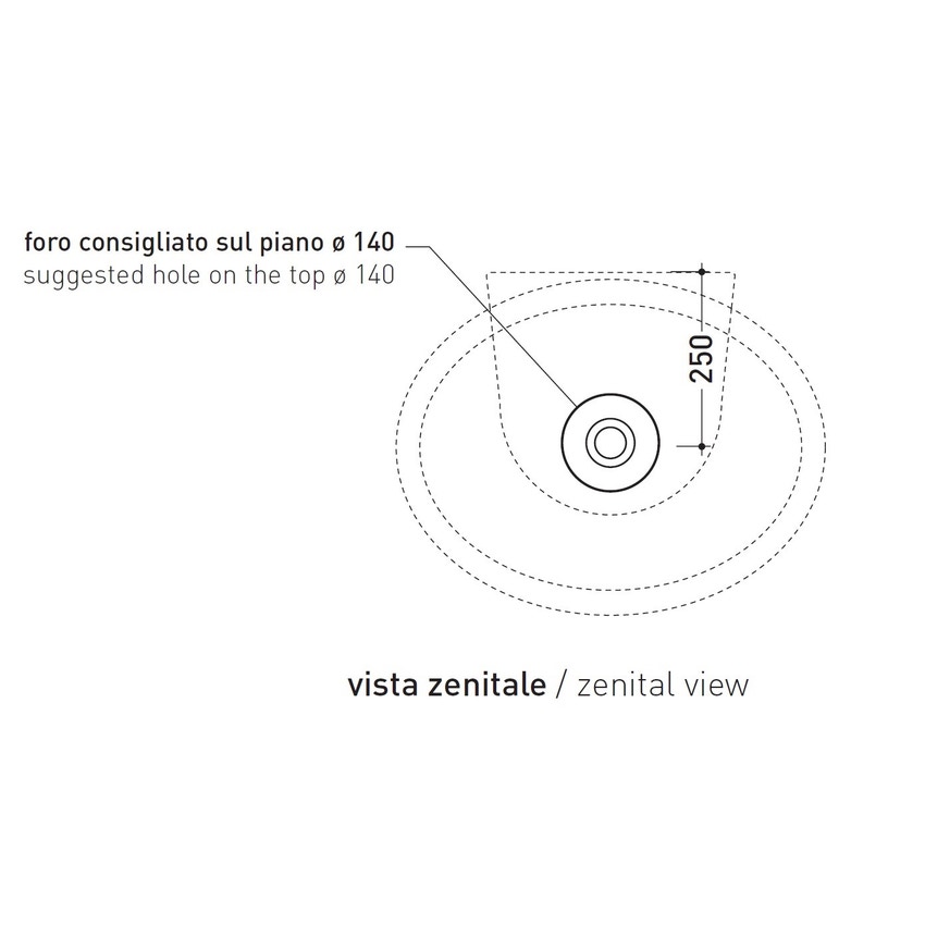 Immagine di Flaminia DIP 62 lavabo 62 cm da appoggio o sospeso, con troppopieno, colore bianco finitura lucido DP482