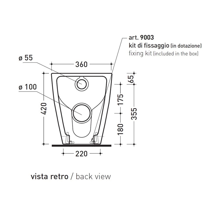 Immagine di Flaminia TERRA vaso a pavimento back to wall con scarico S/P, bianco TR117