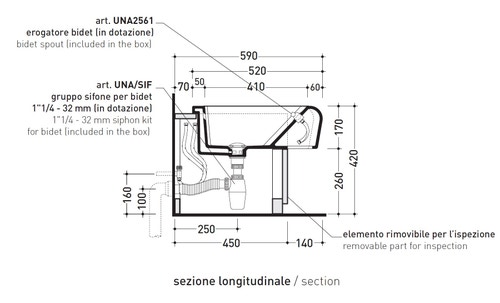 Immagine di Flaminia UNA set sanitari semincasso, vaso con scarico S/P, coprivaso e copribidet avvolgenti, bidet con troppopieno, colore bianco finitura lucido UNA/WC+UNA/B+UNACW02+UNACB04