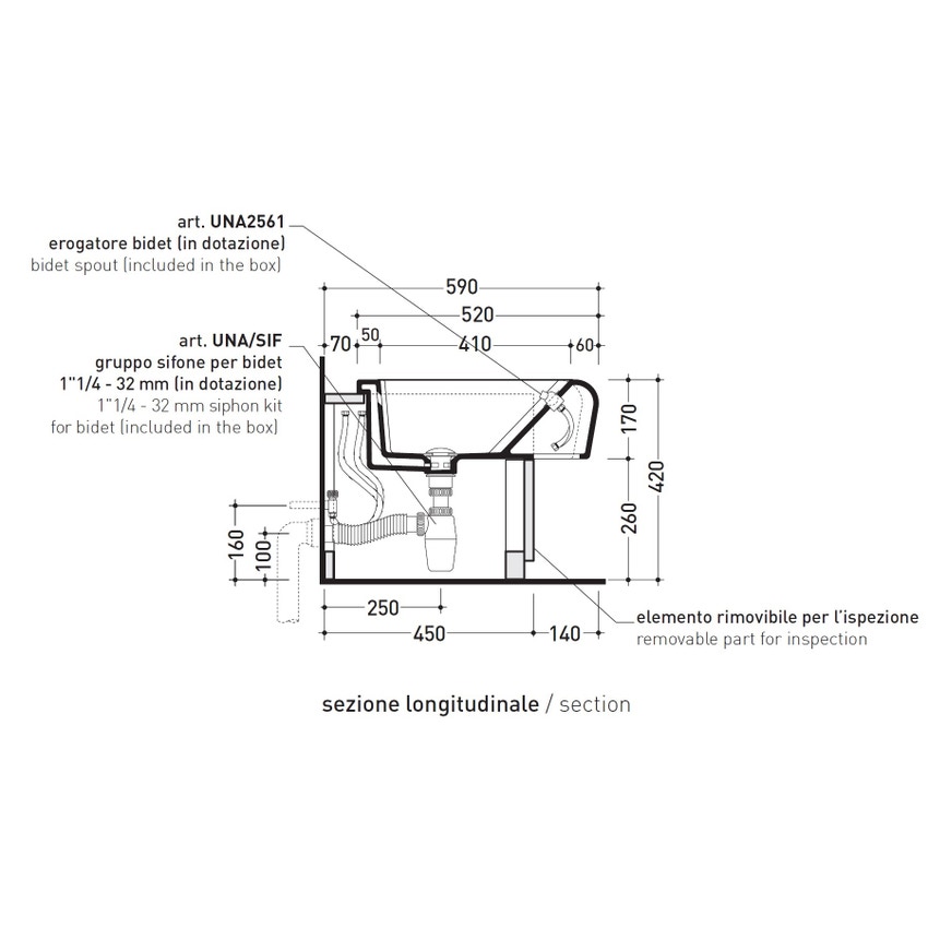 Immagine di Flaminia UNA set sanitari semincasso, vaso con scarico S/P, coprivaso e copribidet avvolgenti, bidet con troppopieno, colore bianco finitura lucido UNA/WC+UNA/B+UNACW02+UNACB04