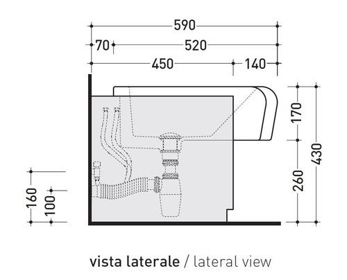 Immagine di Flaminia UNA set sanitari semincasso, vaso con scarico S/P, coprivaso e copribidet avvolgenti, bidet con troppopieno, colore bianco finitura lucido UNA/WC+UNA/B+UNACW02+UNACB04