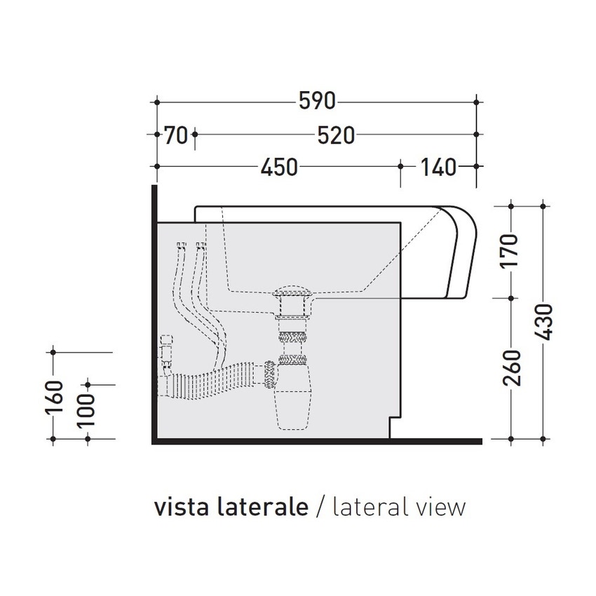 Immagine di Flaminia UNA set sanitari semincasso, vaso con scarico S/P, coprivaso e copribidet avvolgenti, bidet con troppopieno, colore bianco finitura lucido UNA/WC+UNA/B+UNACW02+UNACB04