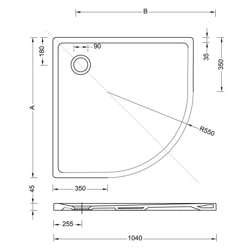Immagine di Pozzi Ginori 4.5 piatto doccia extrapiatto angolare 90x90 cm con foro per piletta da 90 mm  finitura bianco 61012000