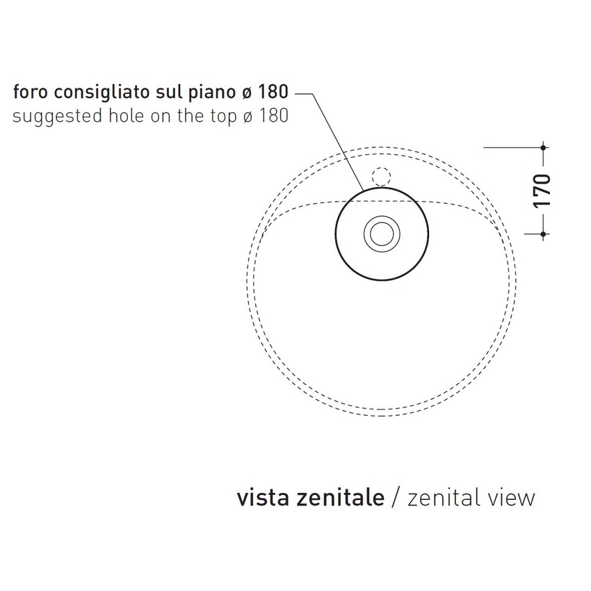 Immagine di Flaminia TWIN SET 52 lavabo da appoggio 52 cm, monoforo, con troppopieno, colore bianco finitura lucido 5050/A