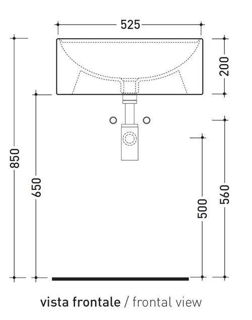 Immagine di Flaminia TWIN SET 52 lavabo da appoggio 52 cm, monoforo, con troppopieno, colore bianco finitura lucido 5050/A
