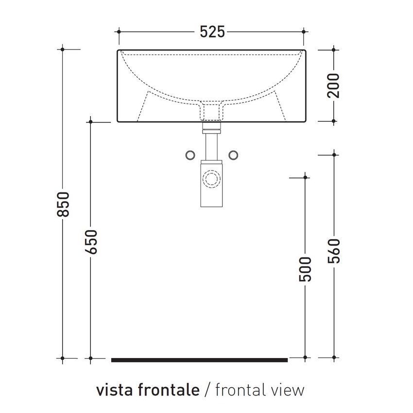 Immagine di Flaminia TWIN SET 52 lavabo da appoggio 52 cm, monoforo, con troppopieno, colore bianco finitura lucido 5050/A