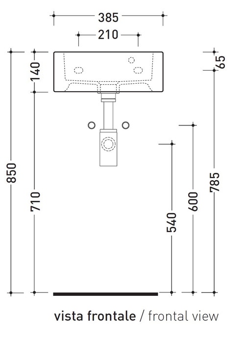 Immagine di Flaminia ACQUABABY lavamani da appoggio o sospeso 38.5 cm, colore bianco finitura lucido 5088