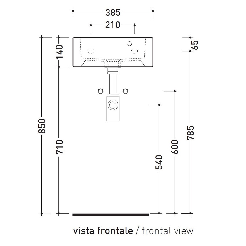 Immagine di Flaminia ACQUABABY lavamani da appoggio o sospeso 38.5 cm, colore bianco finitura lucido 5088