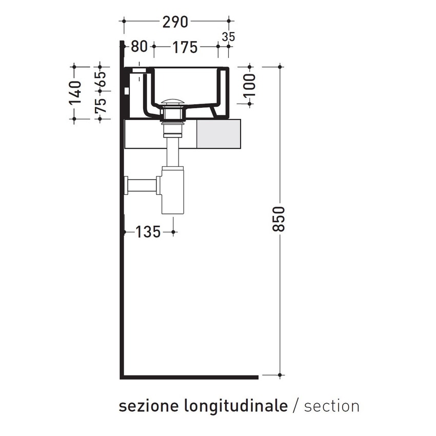 Immagine di Flaminia ACQUABABY lavamani da appoggio o sospeso 38.5 cm, colore bianco finitura lucido 5088