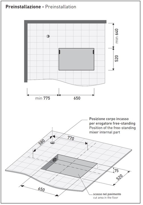 Immagine di Flaminia LEGGERA vasca da appoggio 210 cm, in pietraluce, senza troppopieno, colore bianco finitura lucido LG210B