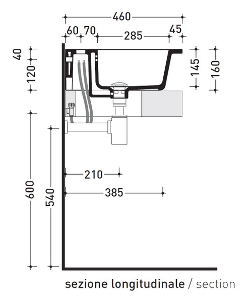 Immagine di Flaminia VOLO 52 lavabo 52 cm da appoggio o sospeso, con troppopieno, colore bianco finitura lucido VL52L
