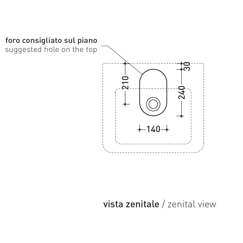 Immagine di Flaminia VOLO 52 lavabo 52 cm da appoggio o sospeso, con troppopieno, colore bianco finitura lucido VL52L