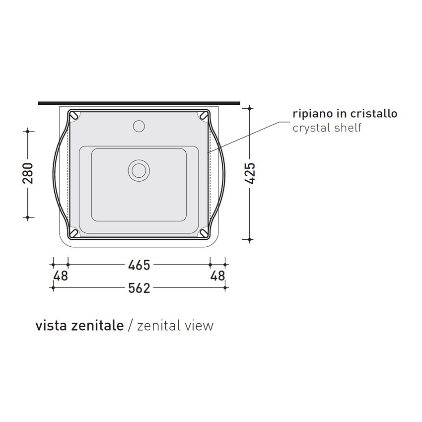 Immagine di Flaminia VOLO mobile in metallo con 2 ripiani in cristallo per lavabo VOLO 52, finitura cromo VL52M