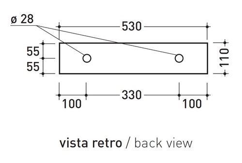 Immagine di Flaminia BRICK mensola in ceramica 53 cm, colore bianco finitura lucido 5090