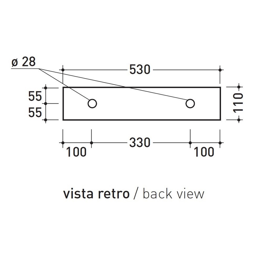 Immagine di Flaminia BRICK mensola in ceramica 53 cm, colore bianco finitura lucido 5090