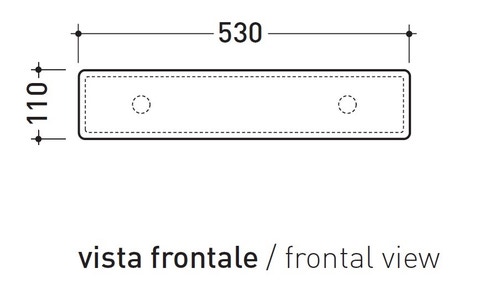 Immagine di Flaminia BRICK mensola in ceramica 53 cm, colore bianco finitura lucido 5090