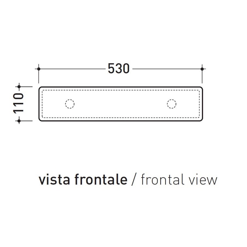 Flaminia 5090 BRICK mensola in ceramica 53 cm, colore bianco finitura  lucido