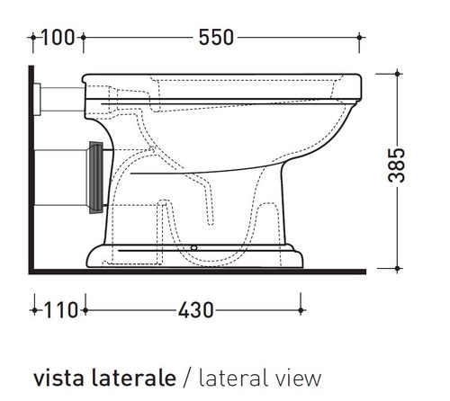 Immagine di Flaminia EFI vaso con scarico parete, senza sedile, colore bianco finitura lucido 6011