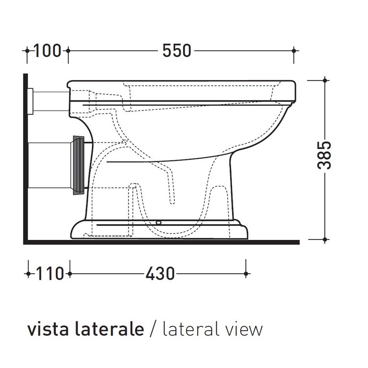 Flaminia EFI set sanitari back to wall, vaso con scarico a parete e  coprivaso con discesa rallentata, bidet monoforo con troppopieno, colore  bianco finitura lucido 6011+EF217+23/CR