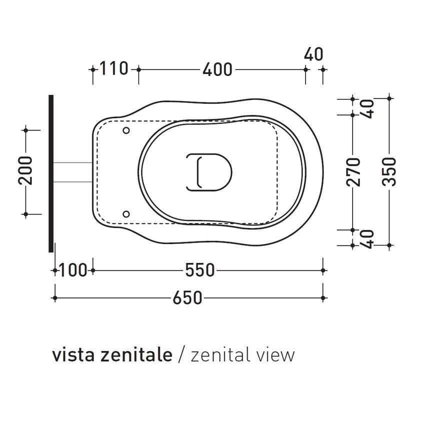 Immagine di Flaminia EFI vaso con scarico parete, senza sedile, colore bianco finitura lucido 6011