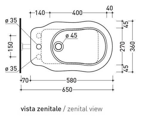 Immagine di Flaminia EFI bidet a pavimento, monoforo, con troppopieno, colore bianco finitura lucido 6005