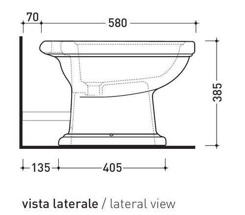 Immagine di Flaminia EFI bidet a pavimento, monoforo, con troppopieno, colore bianco finitura lucido 6005