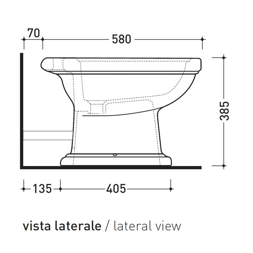 Immagine di Flaminia EFI bidet a pavimento, monoforo, con troppopieno, colore bianco finitura lucido 6005