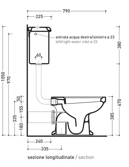 Immagine di Flaminia EFI cassetta di scarico a zaino, colore bianco finitura lucido 6004