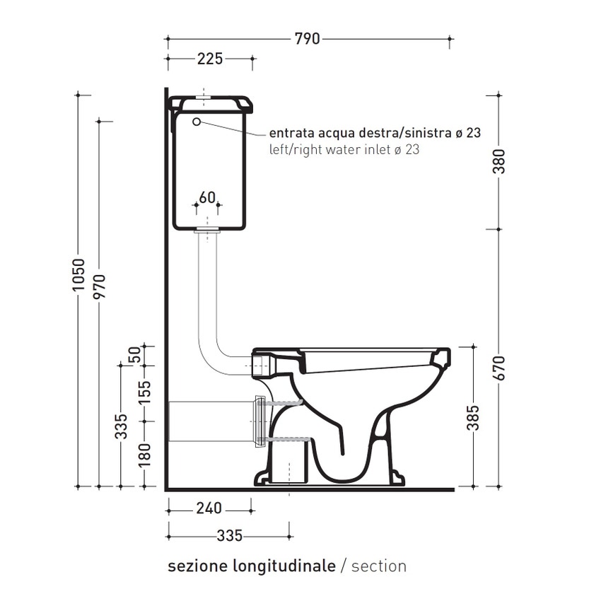 Immagine di Flaminia EFI cassetta di scarico a zaino, colore bianco finitura lucido 6004