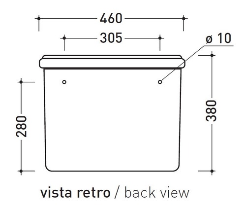Immagine di Flaminia EFI cassetta di scarico a zaino, colore bianco finitura lucido 6004
