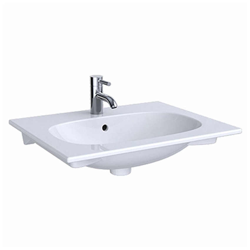 Immagine di Pozzi Ginori ACANTO lavabo slim 60 cm larghezza, installazione su mobile finitura bianco 500.640.01.3