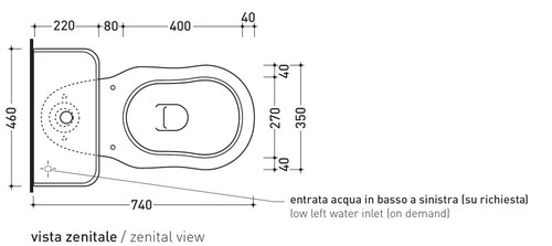 Immagine di Flaminia EFI set sanitari monoblocco, vaso con scarico a pavimento, cassetta di scarico e batteria di scarico doppio flusso, coprivaso finitura noce con discesa rallentata, bidet monoforo con troppopieno, colore bianco finitura lucido 6001+6005+6003+23N/CR