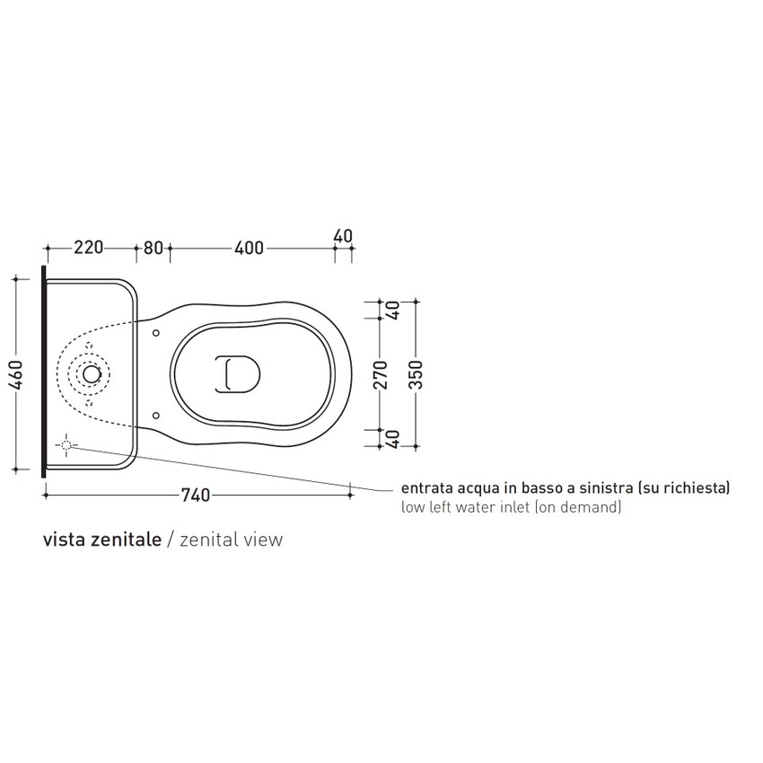 Immagine di Flaminia EFI set sanitari monoblocco, vaso con scarico a pavimento, cassetta di scarico e batteria di scarico doppio flusso, coprivaso finitura noce con discesa rallentata, bidet monoforo con troppopieno, colore bianco finitura lucido 6001+6005+6003+23N/CR