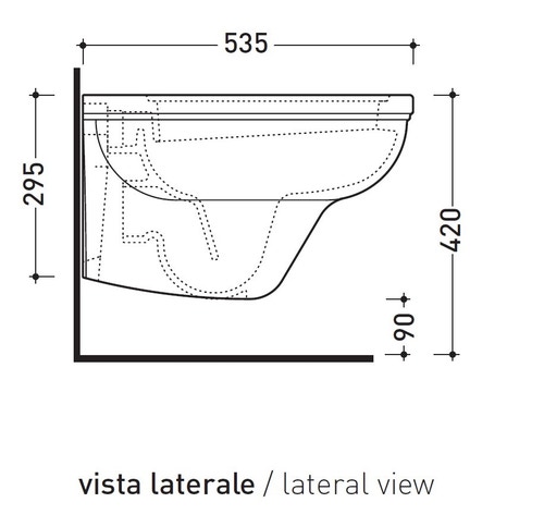 Immagine di Flaminia EFI vaso sospeso, senza sedile, colore bianco finitura lucido EF118